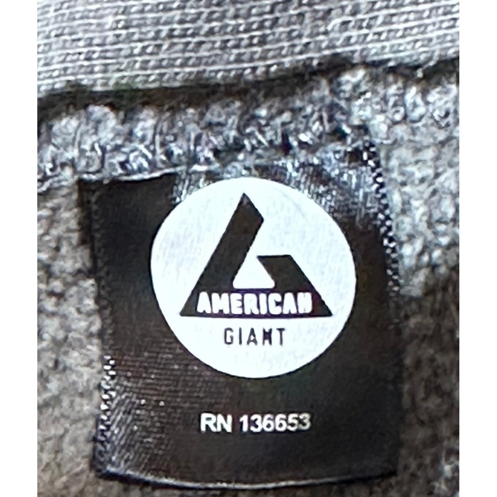 American Giant Zip Hoodie Mens Small Gray Made in USA Rare Graphic Elbow Patch‎ - Picture 8 of 15